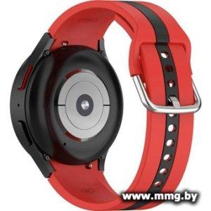 Ремешок Rumi Sport Line силиконовый для Samsung Galaxy Watch4/5/6 (20 мм, красный/черный)