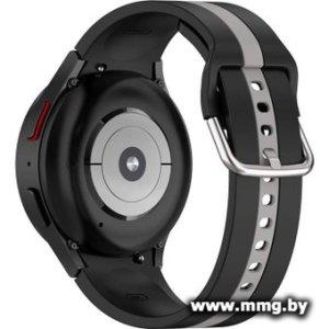 Ремешок Rumi Sport Line силиконовый для Samsung Galaxy Watch4/5/6 (20 мм, черный/серый)