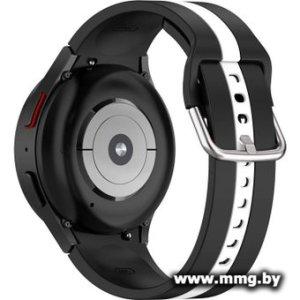 Ремешок Rumi Sport Line силиконовый для Samsung Galaxy Watch4/5/6 (20 мм, черный/белый)