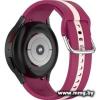 Ремешок Rumi Sport Line силиконовый для Samsung Galaxy Watch4/5/6 (20 мм, вишневый/бежевый)