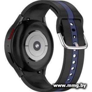 Ремешок Rumi Sport Line силиконовый для Samsung Galaxy Watch4/5/6 (20 мм, черный/синий)