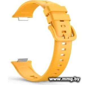 Ремешок Rumi силиконовый для Huawei Watch FIT 2 (льняной желтый)