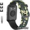 Ремешок Rumi силиконовый для Huawei Watch FIT, Watch FIT Elegant (зеленый камуфляж)