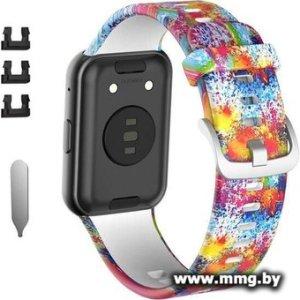 Ремешок Rumi силиконовый для Huawei Watch FIT, Watch FIT Elegant (цветные брызги)