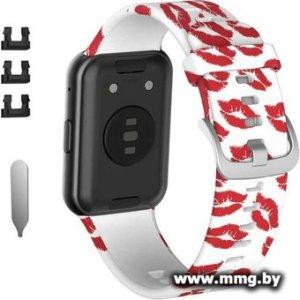 Ремешок Rumi силиконовый для Huawei Watch FIT, Watch FIT Elegant (поцелуи)