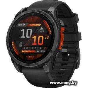 Garmin Fenix 8 47мм (серый, черный силиконовый ремешок)