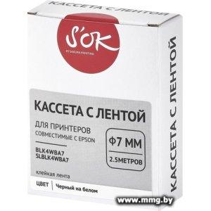 Картридж-лента для термопринтера Sakura Printing BLK4WBA7 (черный на белом)