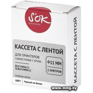 Картридж-лента для термопринтера Sakura Printing BLK5WBA11 (черный на белом)