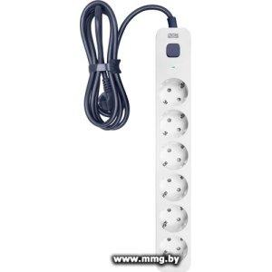 Купить Powercom SP-06W (1.8м, 6 розеток, белый/серый) в Минске, доставка по Беларуси