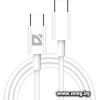 Кабель Defender F182 30 Вт USB Type-C - USB Type-C (1 м, белый) (87507)