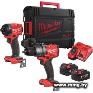 Milwaukee M18 FPP2A3-502X Fuel 4933480873 (шуруповерт, винтоверт, 2 АКБ, кейс)