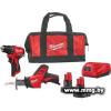 Milwaukee M12 BLPP2A-402B 4933499692 (шуруповерт, сабельная пила, 2 АКБ, сумка)