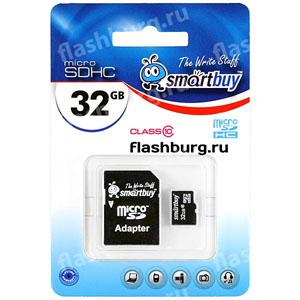 Купить SmartBuy 32Gb MicroSD Card class 10 + adapter в Минске, доставка по Беларуси