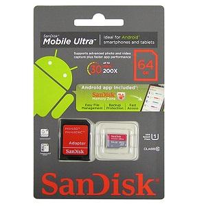 Купить SanDisk 64Gb MicroSDXC Card Class 10 Ultra Android в Минске, доставка по Беларуси