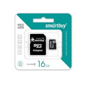 SmartBuy 16Gb microSDHC SB16GBSDCL10-01 (с адаптером)