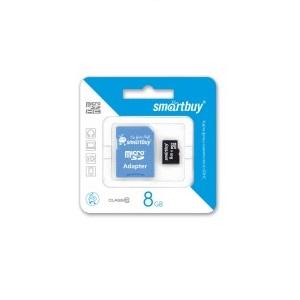 SmartBuy 8Gb MicroSD Card Class 10 +adapter blue