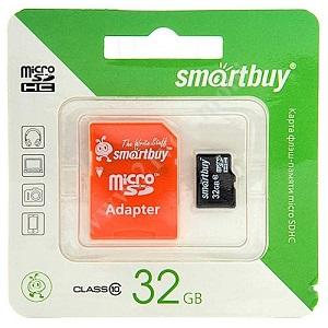 Купить SmartBuy 32Gb MicroSD Card Class10 +adapter orange в Минске, доставка по Беларуси