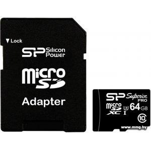 Silicon-Power 64GB MicroSDXC Superior Pro SP064GBSTXDU3V10SP