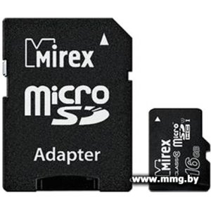Купить Mirex 16Gb microSDHC 13613-ADSUHS16 + adapter в Минске, доставка по Беларуси