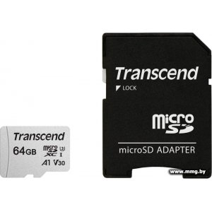 Купить Transcend 64Gb microSDXC 300S TS64GUSD300S-A + адаптер в Минске, доставка по Беларуси