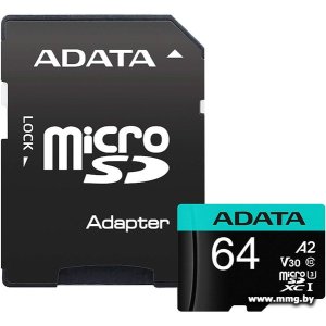 A-Data 64GB microSDXC Premier Pro AUSDX64GUI3V30SA2-RA1