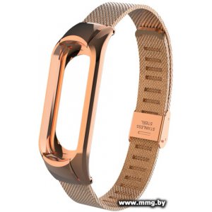 Купить Браслет Xiaomi миланский сетчатый Mi Band 3 (розовое золото) в Минске, доставка по Беларуси