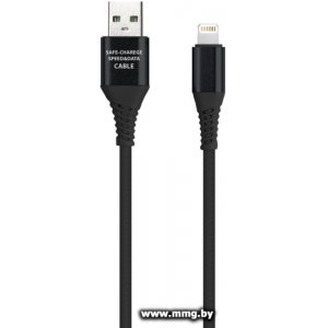 Купить Кабель Smartbuy IK-512ERG-BLACK (lightning, 1м, черный) в Минске, доставка по Беларуси