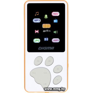 Купить MP3 плеер Digma S4 8GB (белый/оранжевый) в Минске, доставка по Беларуси