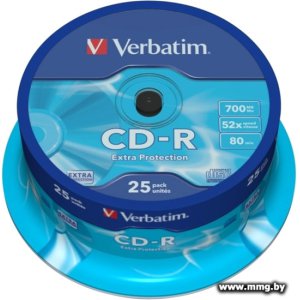 Купить Диск CD-R Verbatim 700Mb 52x (25 шт) (43432) в Минске, доставка по Беларуси