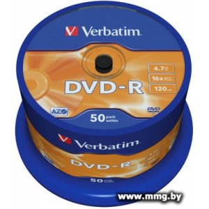 Диск DVD-R Verbatim 4.7Gb 16x (50 шт) (43548)