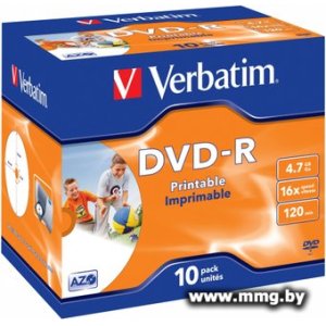 Купить Диск DVD-R Verbatim 4.7Gb 16x (10 шт) (43521) в Минске, доставка по Беларуси