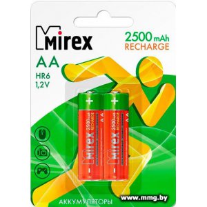 Аккумуляторы Mirex AA 2500mAh 2 шт 23702-HR6-25-E2