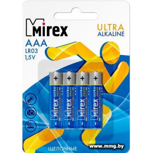 Купить Батарейка Mirex Ultra Alkaline AAA 4шт LR03-E4 23702-LR03-E4 в Минске, доставка по Беларуси
