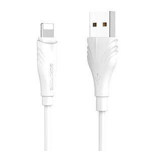 Купить Кабель Borofone BX18 Lightning 3 м (белый) в Минске, доставка по Беларуси