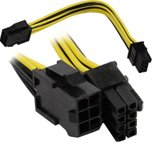 Купить Кабель-переходник питания для видеокарт 6pin->8pin в Минске, доставка по Беларуси