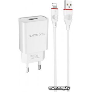 Купить Зарядное устройство Borofone BA20A Lightning (белый) в Минске, доставка по Беларуси