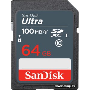Купить SanDisk 64Gb SDXC Ultra SDSDUNR-064G-GN3IN в Минске, доставка по Беларуси