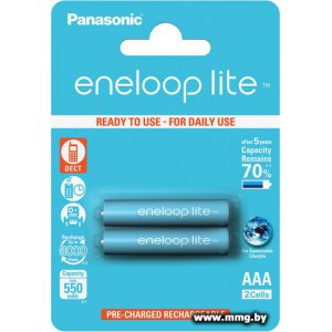 Купить Батарейки Panasonic Eneloop AAA 550mAh 2 шт. BK-4LCCE/2DE в Минске, доставка по Беларуси