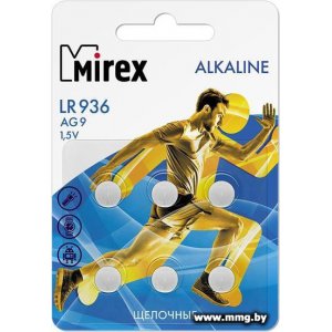 Батарейка Mirex LR936 (AG9) блистер 6 шт. 23702-LR936-E6