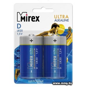Купить Батарейка Mirex LR20 D Алкалайн 2 шт 23702-LR20-E2 в Минске, доставка по Беларуси