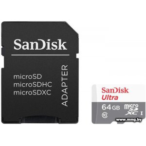 Купить SanDisk 64Gb microSDHC Ultra SDSQUNR-064G-GN3MA в Минске, доставка по Беларуси