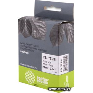 Картридж-лента CACTUS CS-TZ251 (аналог Brother TZ251)