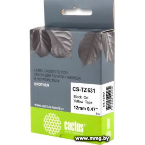 Картридж-лента CACTUS CS-TZ631 (аналог Brother TZe-631)