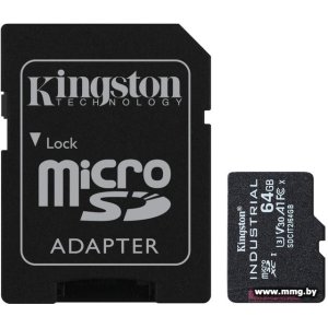 Купить Kingston 64GB microSDXC Industrial SDCIT2/64GB (с адаптером) в Минске, доставка по Беларуси