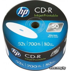 Купить Диск CD-R HP 700Mb 52x (50 шт) (69301) в Минске, доставка по Беларуси