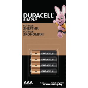 Купить Батарейка DURACELL Simply AAA LR03 16шт (5000394129337) в Минске, доставка по Беларуси