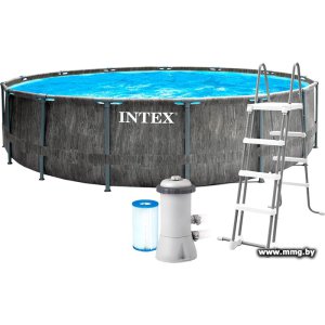 Купить Каркасный бассейн Intex 26742 Prism Frame Greywood (457x122) в Минске, доставка по Беларуси