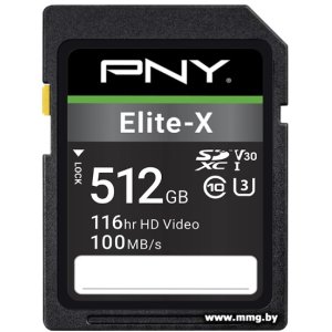 PNY 512GB SDXC ELITE-X P-SD512U3100EX-GE