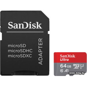 Купить SanDisk 64Gb Ultra MicroSDXC SDSQUAB-064G-GN6MA в Минске, доставка по Беларуси