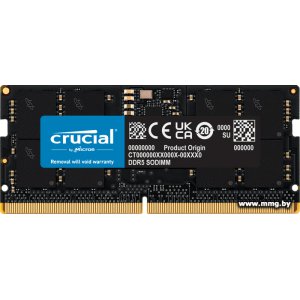 Купить SODIMM-DDR5 16Gb PC5-38400 Crucial CT16G48C40S5 в Минске, доставка по Беларуси